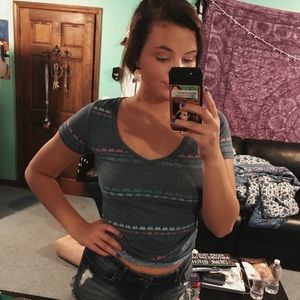 Nollie PacSun V-neck Tribal Tee